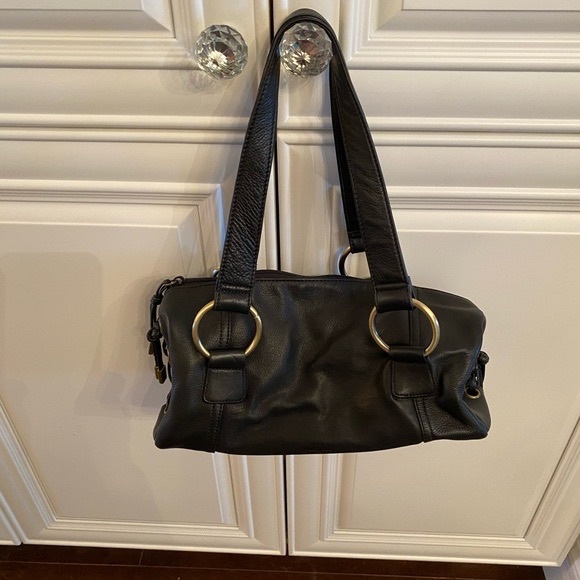 Kenneth Cole Reaction Shoulder Bag in Black Leather - Picture 1 of 9